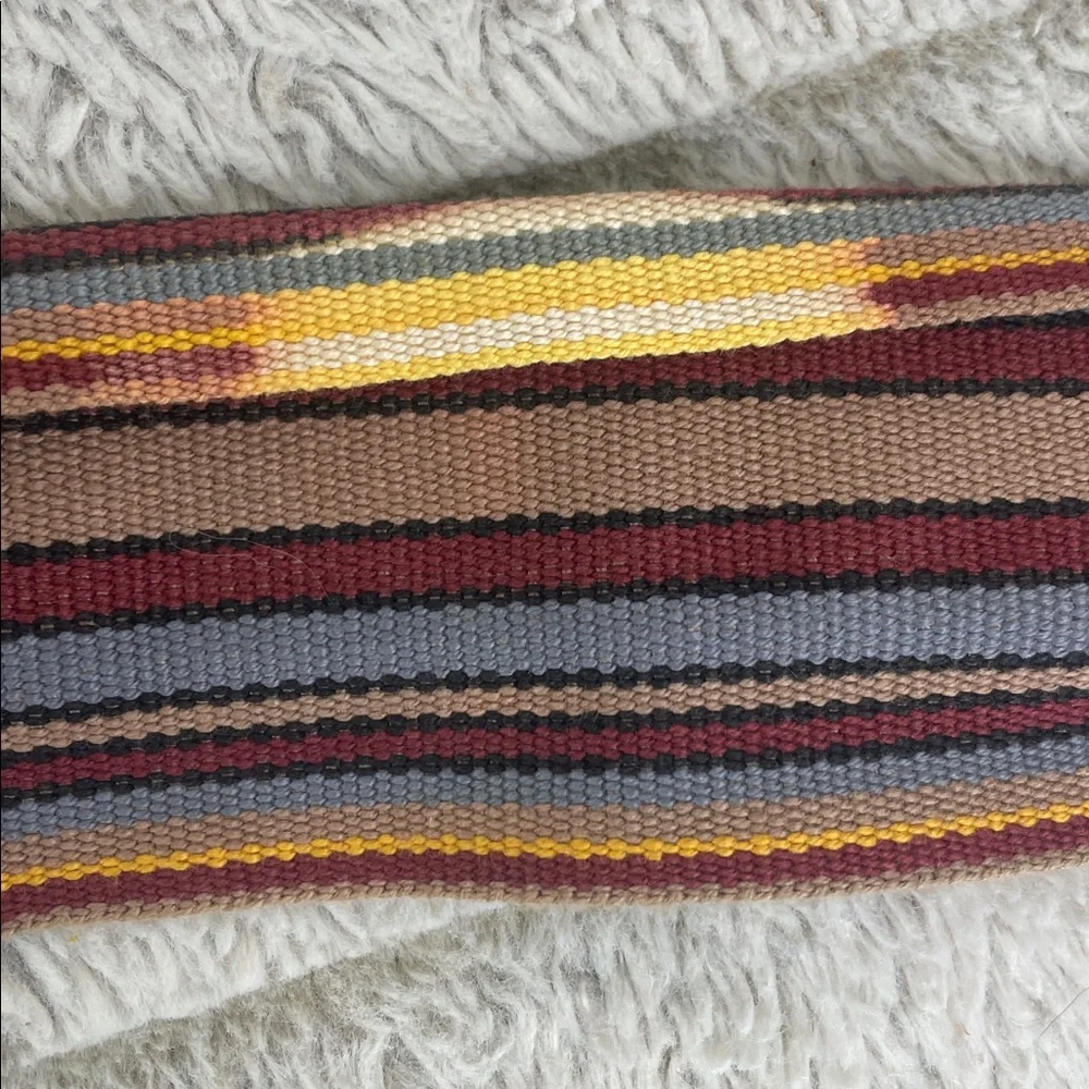 Vintage Wide Woven Belt Horizontal Striped